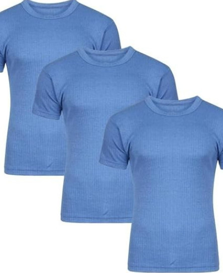 3 Packs Mens Thermal Short Sleeve Top Warm Vests Underwear Shirt